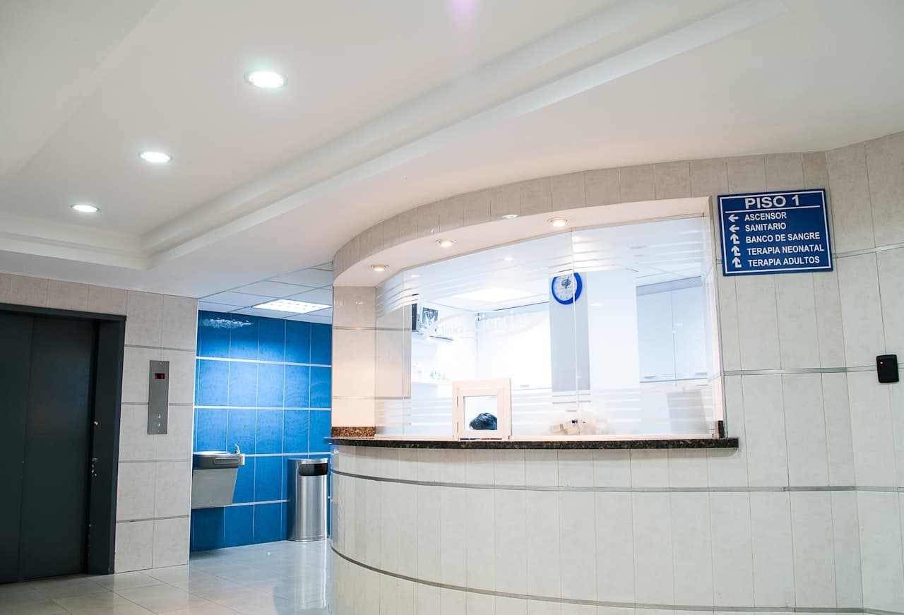 Hospital corridor representing clinic and hospital healthcare operations