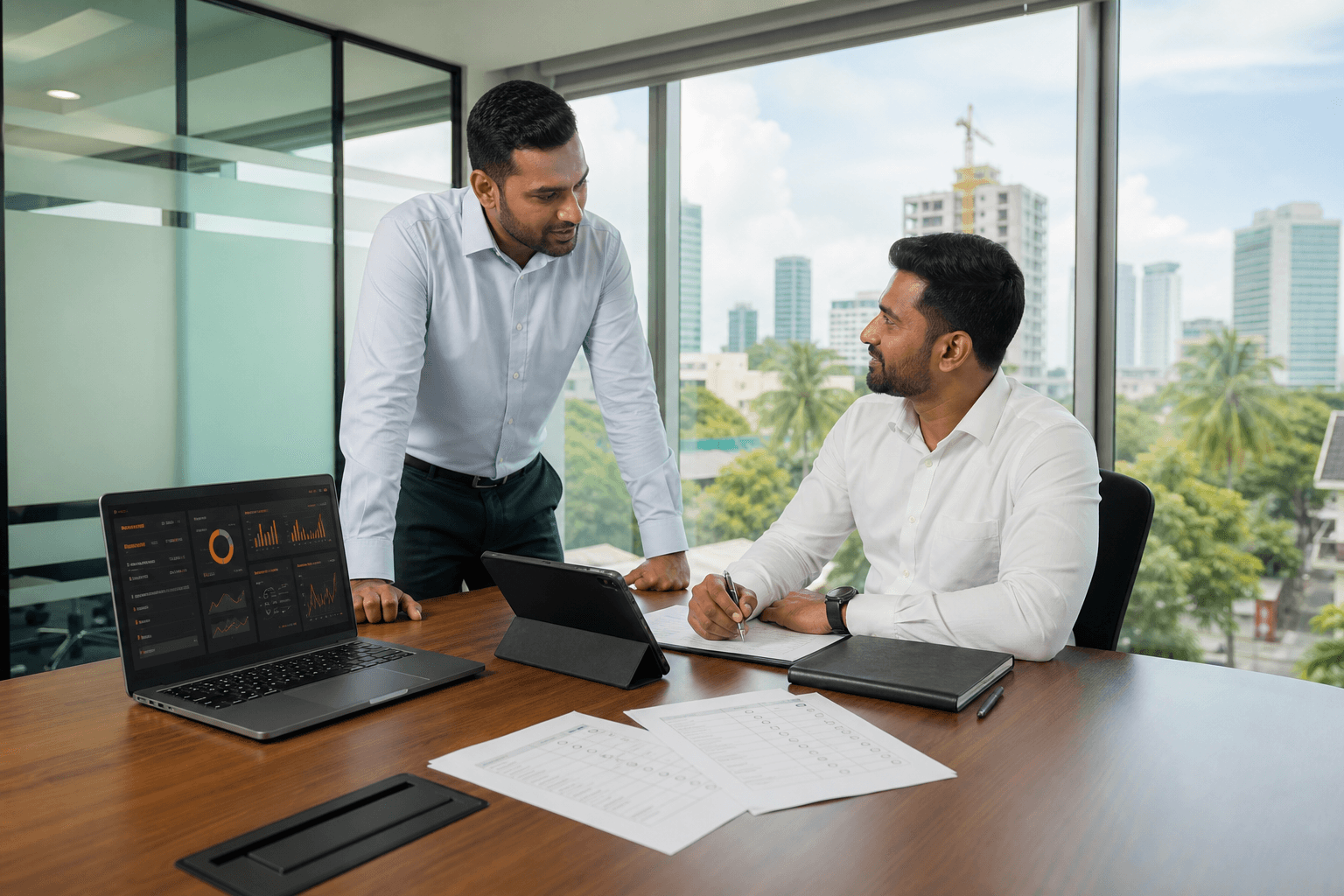 Operations leaders reviewing ERP alternative shortlists and dashboards in Sri Lanka