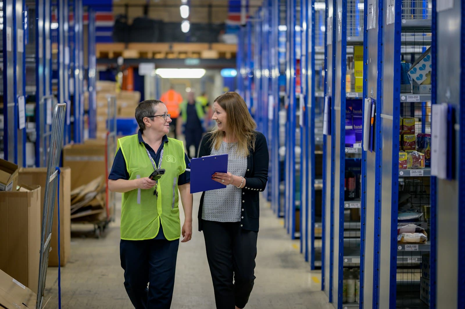 Warehouse team reviewing inventory data for POS and accounting integration