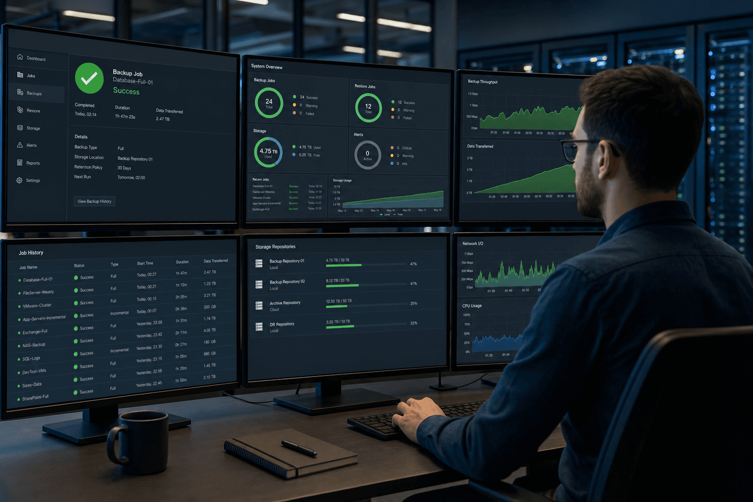 Managed cloud hosting monitoring and backup operations