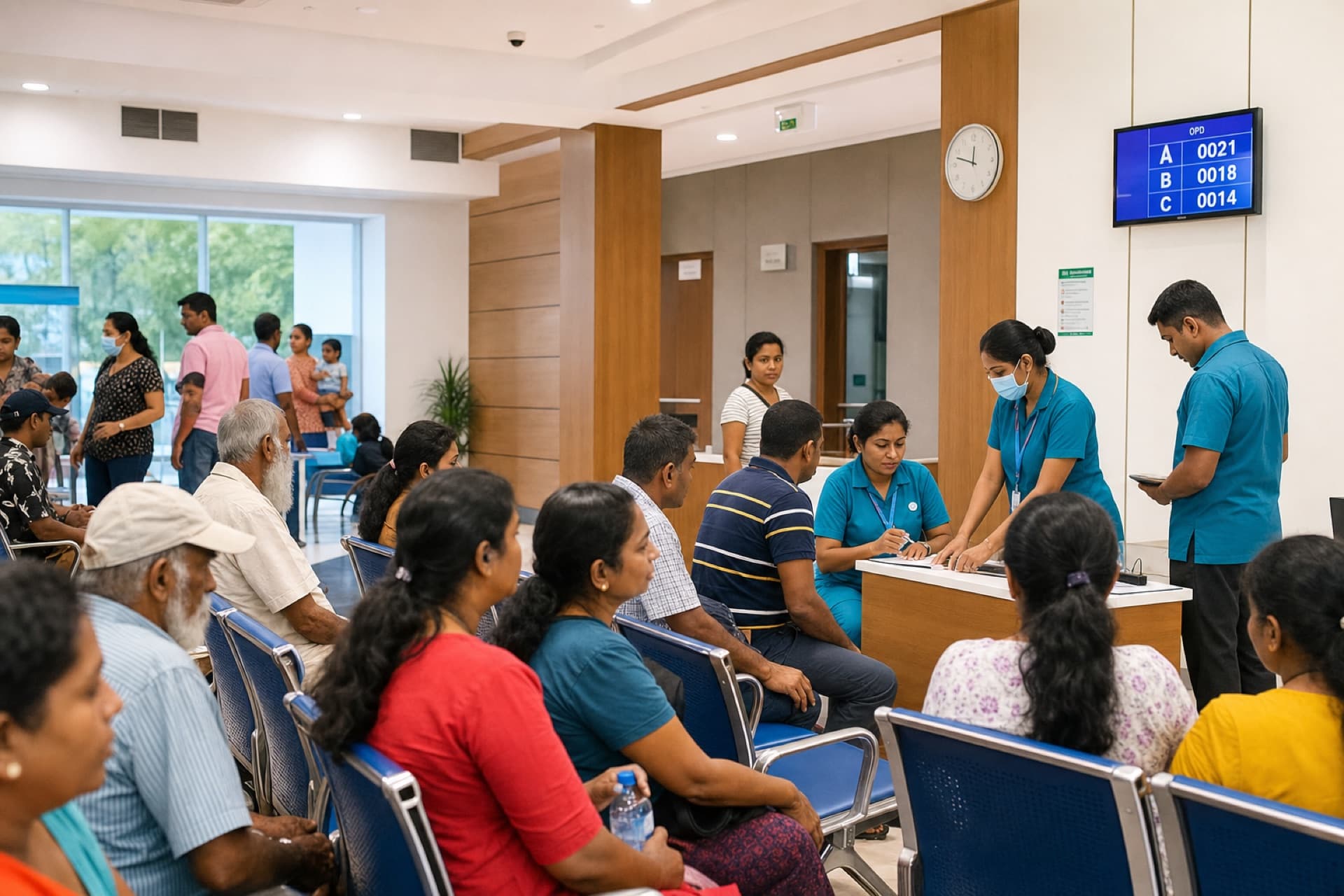 Busy Sri Lankan hospital OPD preparing for dengue fever patient surge