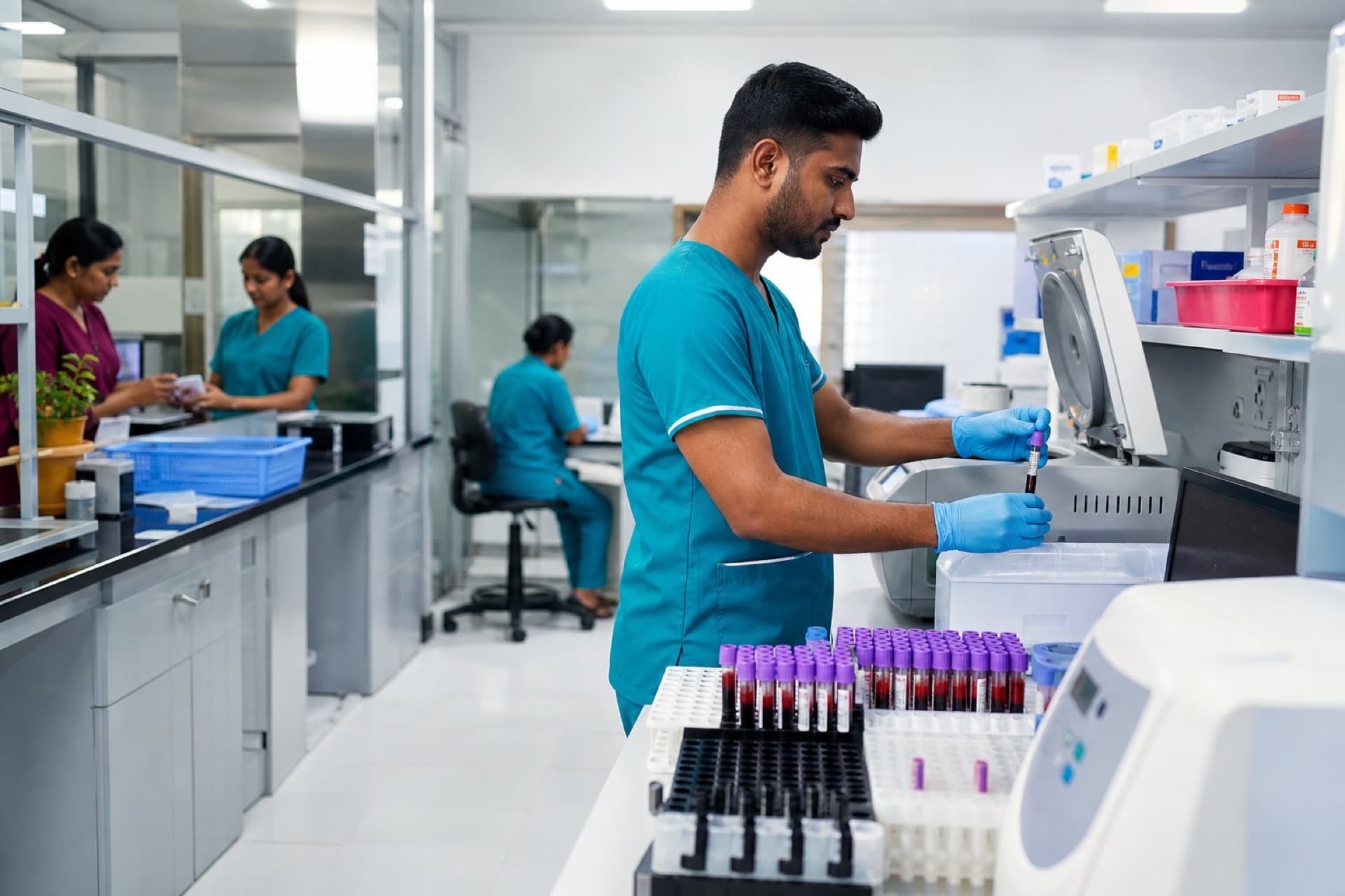 Laboratory management and diagnostics on Capricon Care HMS