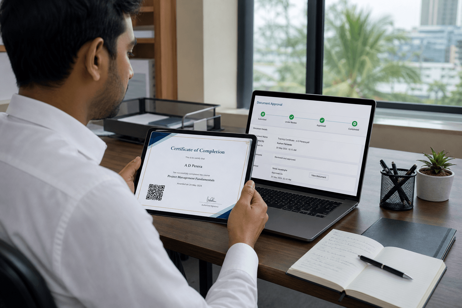 Workflow and certificate management with digital approvals